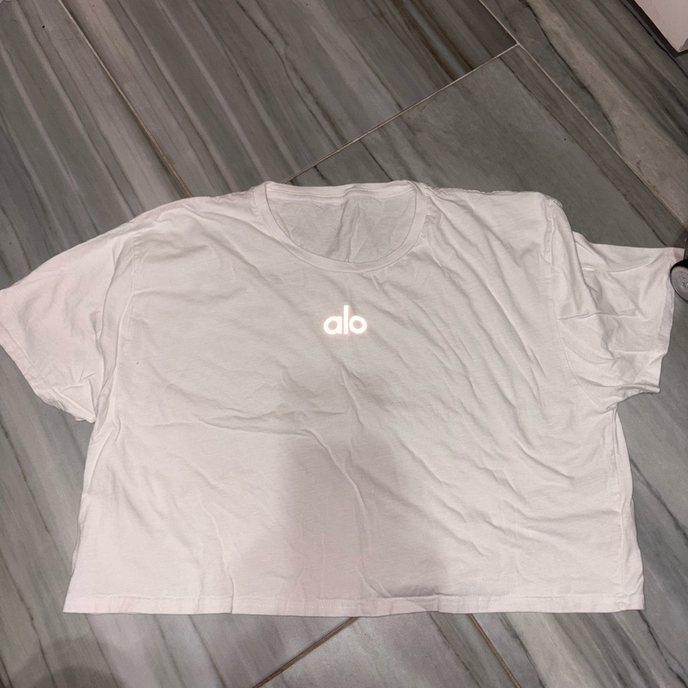 Alo White Crop Top